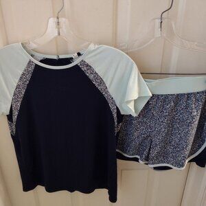 Girls 10-12 navy blue running sports outfit - Decathlon